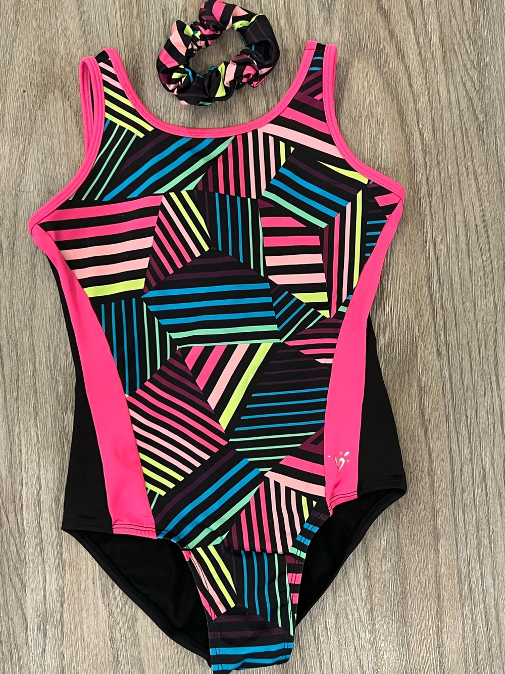 Colorful Striped Kids gymnastics leotard